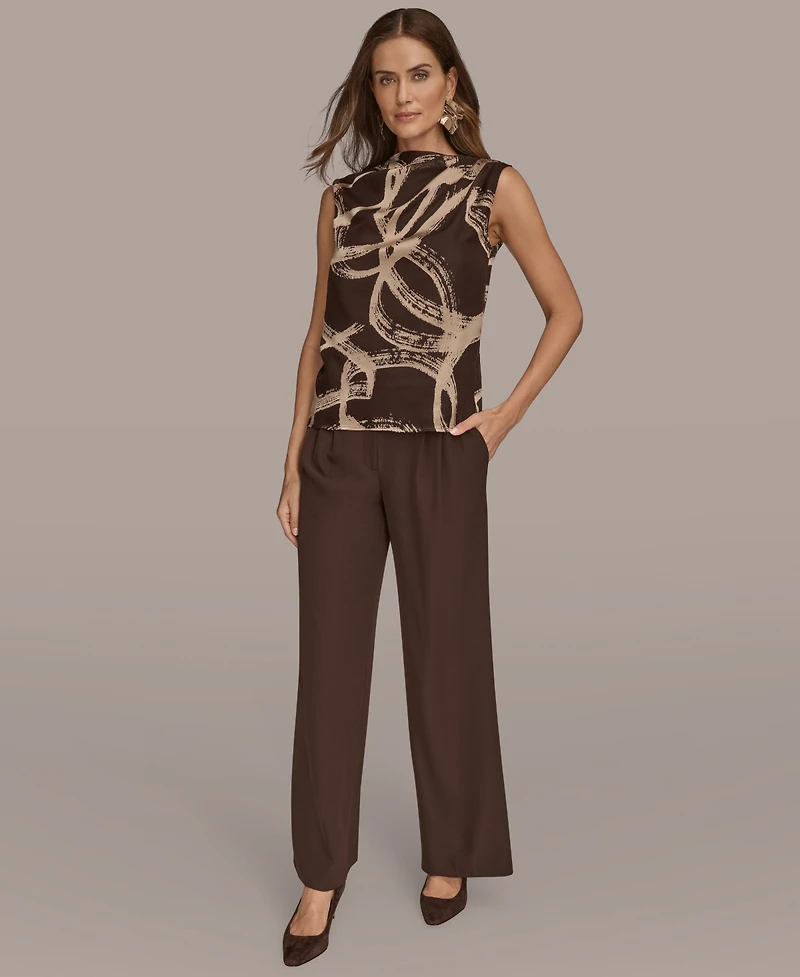 Donna Karan New York Women's Sleeveless Gathered Shoulder Top