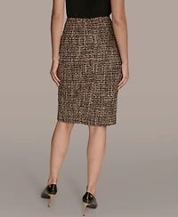Donna Karan New York Women's Tweed Midi Pencil Skirt