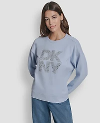 Dkny Jeans Women's Rhinestone Crew Neck Sweatshirt