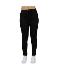 Galaxy By Harvic Women's Loose Fit Basic Stretch Twill Joggers