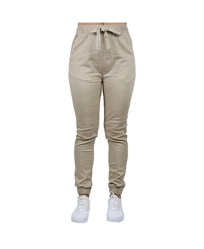 Galaxy By Harvic Women's Loose Fit Basic Stretch Twill Joggers