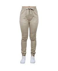 Galaxy By Harvic Women's Loose Fit Basic Stretch Twill Joggers