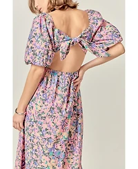 English Factory Women's Open Back Tie Maxi Dress