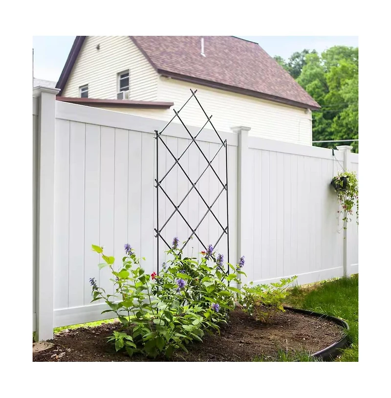 Slickblue Outdoor Wrought Iron Lattice Garden Trellis for Climbing Plants and Vines