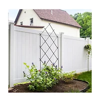Slickblue Outdoor Wrought Iron Lattice Garden Trellis for Climbing Plants and Vines