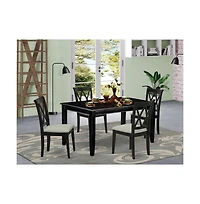 East West Furniture Dining Room Set Black