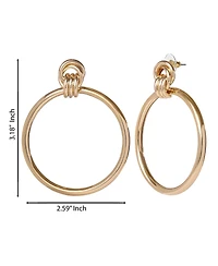 Jessica Simpson Oversized Gold Circle Drop Earrings