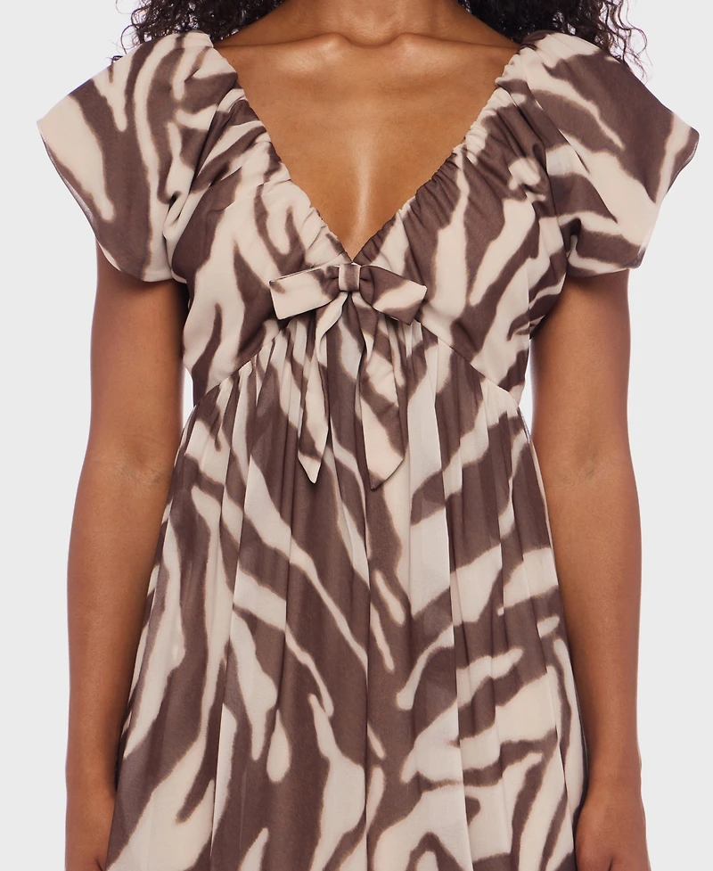 B Darlin Women's Short Sleeve V-Neck A-Line Dress