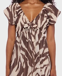 B Darlin Women's Short Sleeve V-Neck A-Line Dress