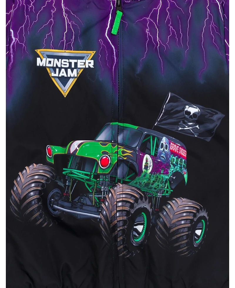 Monster Jam Toddler Boys Zip Up Varsity Bomber Jacket