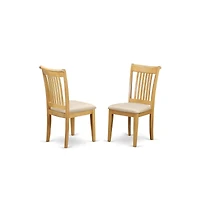 East West Furniture 3 Piece Dining Table Set - Oak Wood Dining Table and 2 Oak Linen Fabric Chairs for Dining Room with Slatted back - Oak Finish