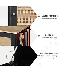 Casainc Storage Cabinets with Feeding station 2 lockers side hooks