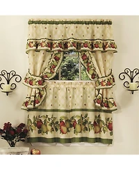GoodGram Apple Orchard Complete 5 Piece Kitchen Curtain Tier & Swag Set