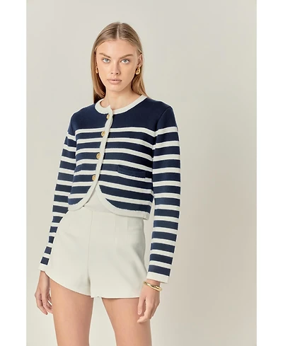 English Factory Women's Stripe Cardigan