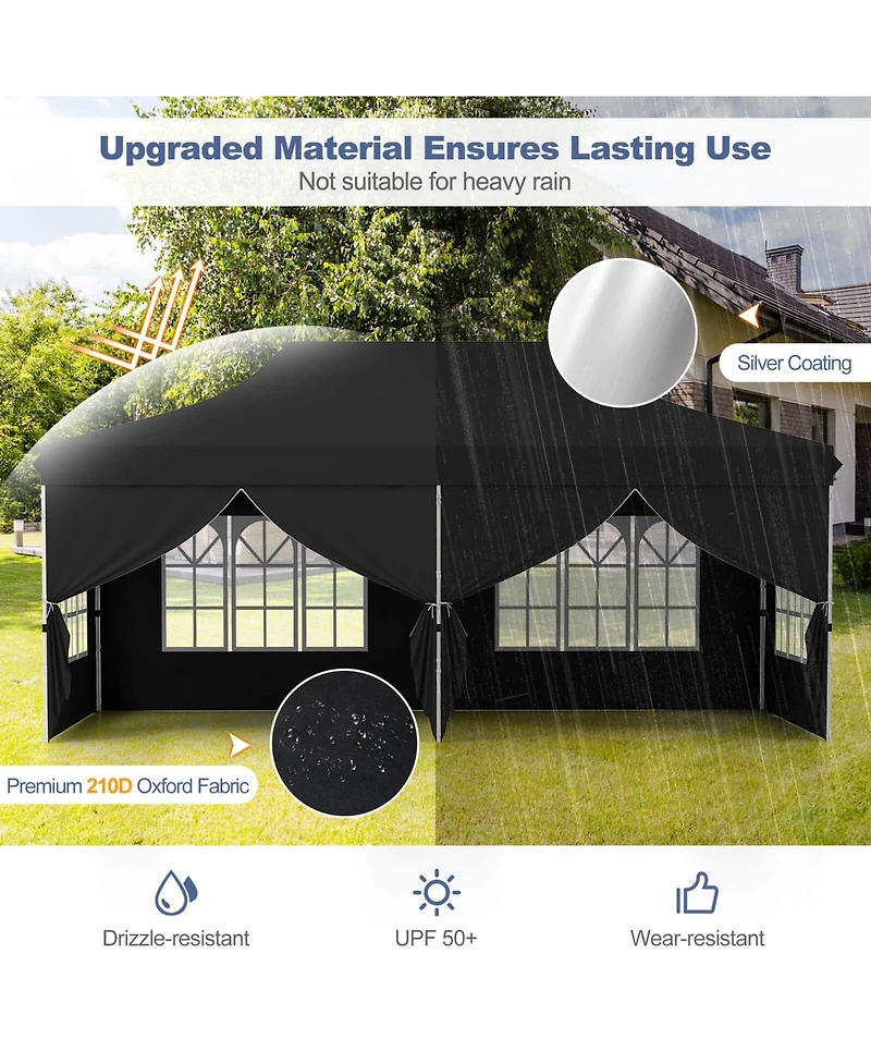 Costway 10 x 20FT Pop up Canopy Outdoor Tent with 6 Sidewalls Carrying Bag