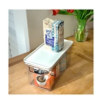 iDesign Pantry Bin with Lid for Kitchen - Set of 3 - Clear/White