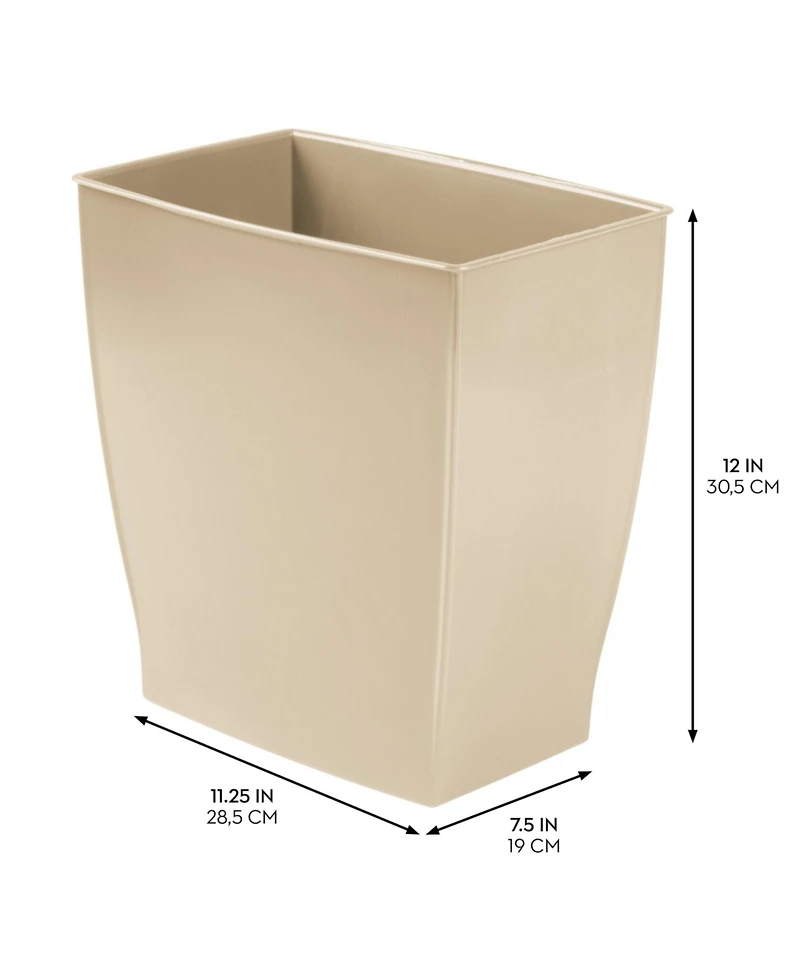 iDesign Small Rectangular Bathroom Trash Cans, Set of 4, Brown, Made in Usa