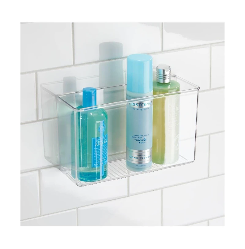iDesign Adhesive Organizer Bin Damage-Free Hanging for Kitchen- Clear