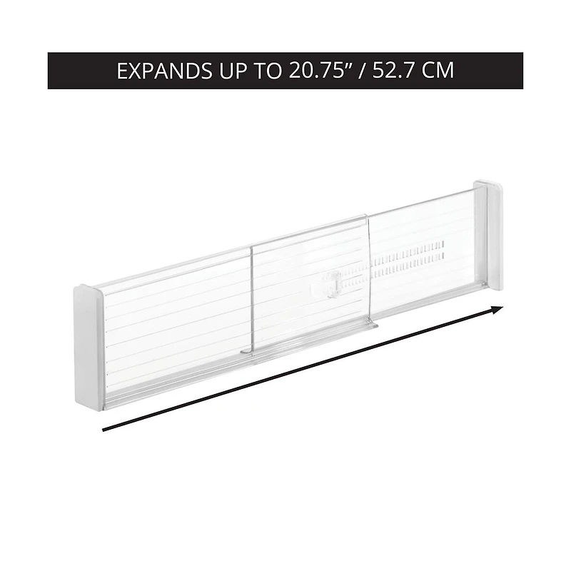 iDesign Expandable Plastic Deep Drawer Dividers - Set of 2