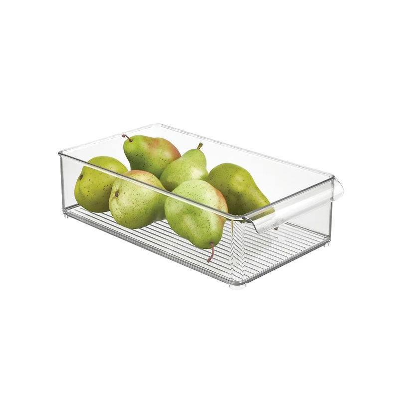 iDesign Large Stackable Fridge or Freezer Bin with Handle - Clear - Made in Usa