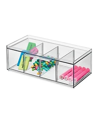 iDesign Stackable 4-Section Tea Storage Drawer for Countertop - Clear