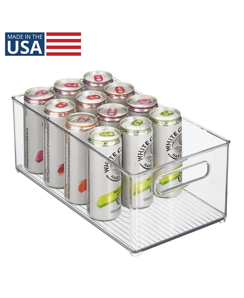 iDesign Plastic Stackable Fridge Bin with Handles, Clear, Made in Usa