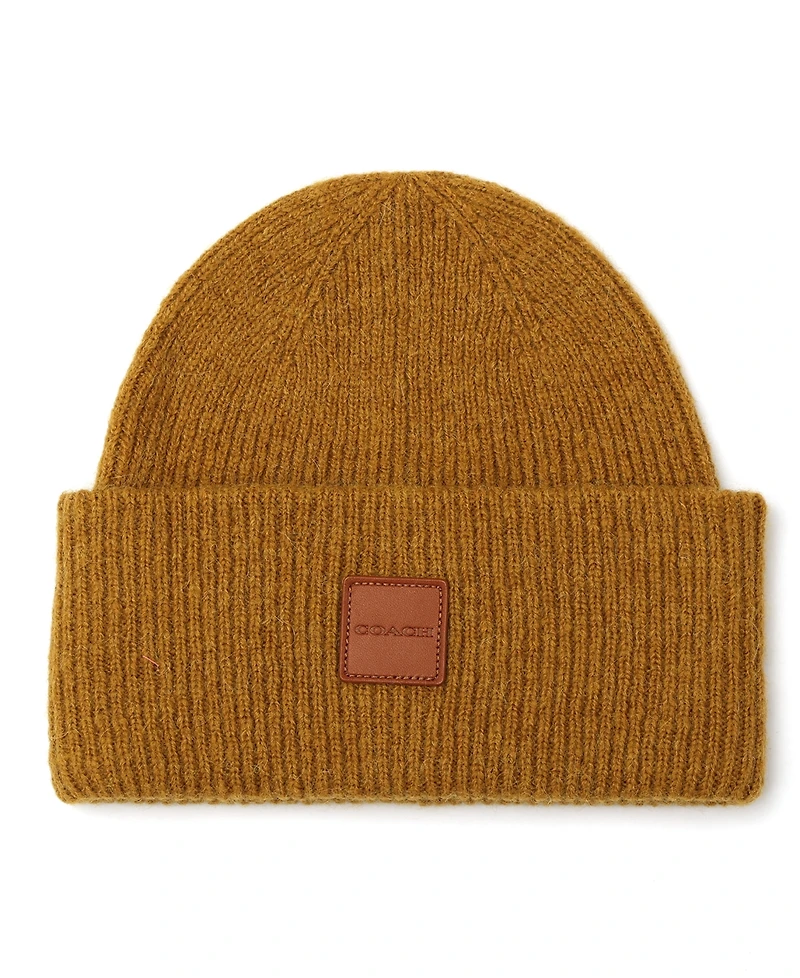 Coach Men's Leather Patch Bean Hat
