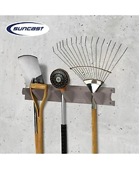 Suncast 2 Foot Wall Mount Long Handled Garden Tool Hanger Organizer (2 pack)