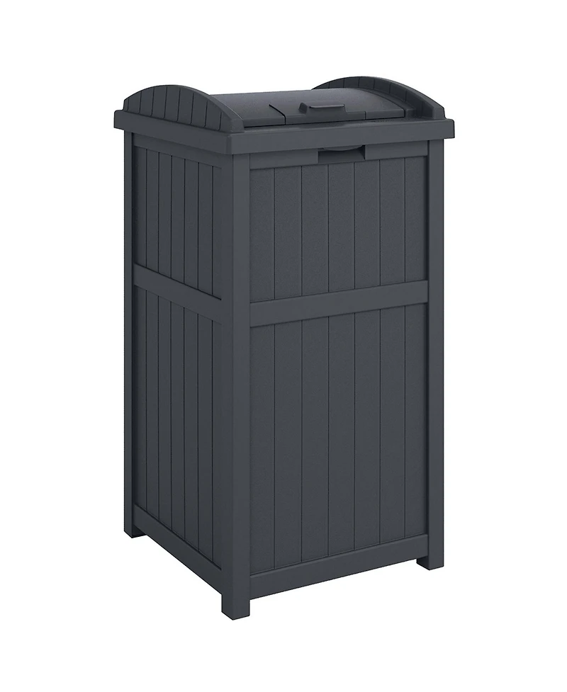 Suncast Suncast 30 Gallon Hideaway Trash Waste Bins for Outdoor, Cyberspace (2 Pack)