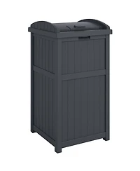 Suncast Suncast 30 Gallon Hideaway Trash Waste Bins for Outdoor, Cyberspace (2 Pack)