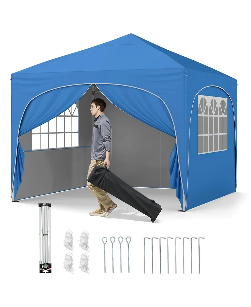 10 X Ft Pop up Canopy Tent Outdoor Easy Setup Sunshade with Wheeled Bag