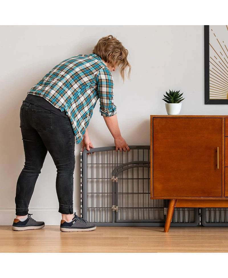 Iris Usa 24" Exercise 4-Panel Pet Playpen with Door, Dog Playpen, Puppy Playpen, Small and Medium Dogs, Keep Pets Secure, Easy Assemble, Rust-Fre