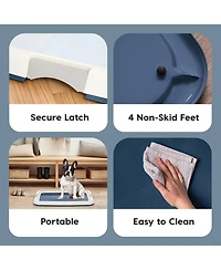 Iris Usa Pad Holder, Fits 17"x24" or Larger, Medium, Puppy Dog Pad Hoder, Secured Latches, Non-Skid Rubber Feet, High Polish Finish for Easy