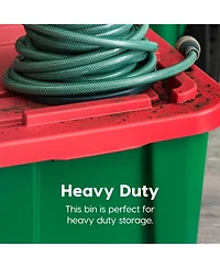 Iris Usa 11.5Gal/46Qt Heavy-Duty Stackable Plastic Holiday Storage Bin Tote Container with Quick Snap Lid - 4 Pack