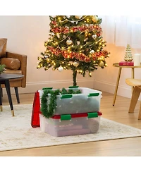 Iris Usa 30 Qt. Plastic Storage Bins with Sealed Lids, Holiday Gasket Box, Airtight Containers 2Pk