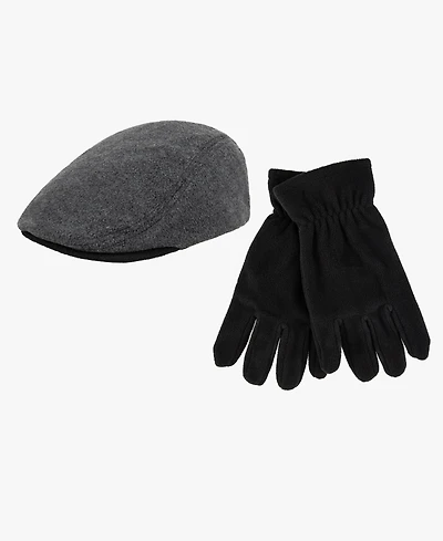 Levi's Men's 2-Piece Fleece Flat Top Hat and Glove Set