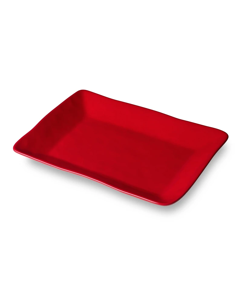 Certified International Berry Red Christmas Rectangular Platter