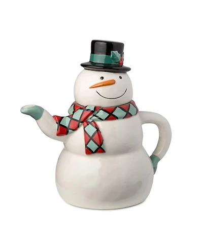 Certified International Christmas Whimsy Snowman 3-d Teapot