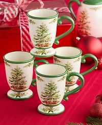 Certified International Holly Tree Mugs, Set of 4