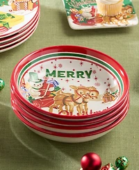 Certified International Santa's Retro Christmas Soup Bowls, Set of 4