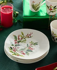 Certified International Holly Vines Dinner Plates, Set of 4