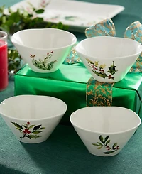 Certified International Holly Vines Ice Cream Bowls, Set of 4