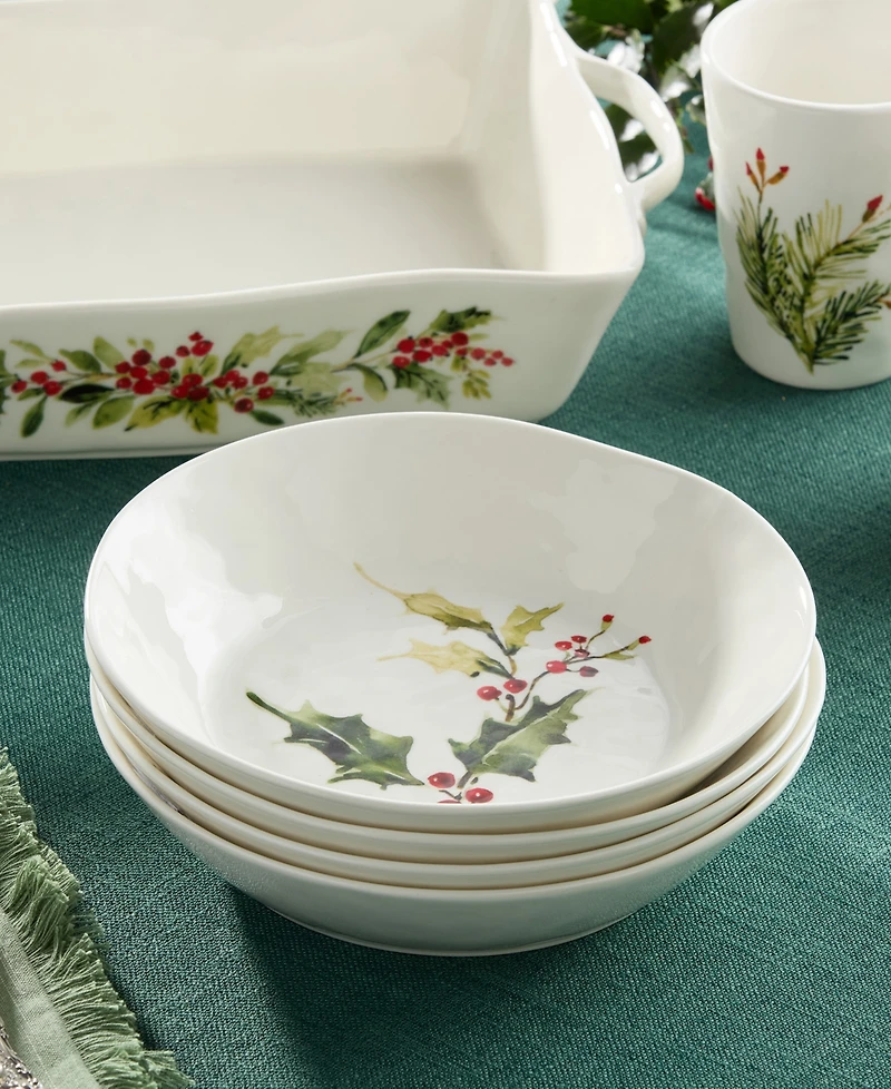 Certified International Holly Vines Dinner Bowls, Set of 4