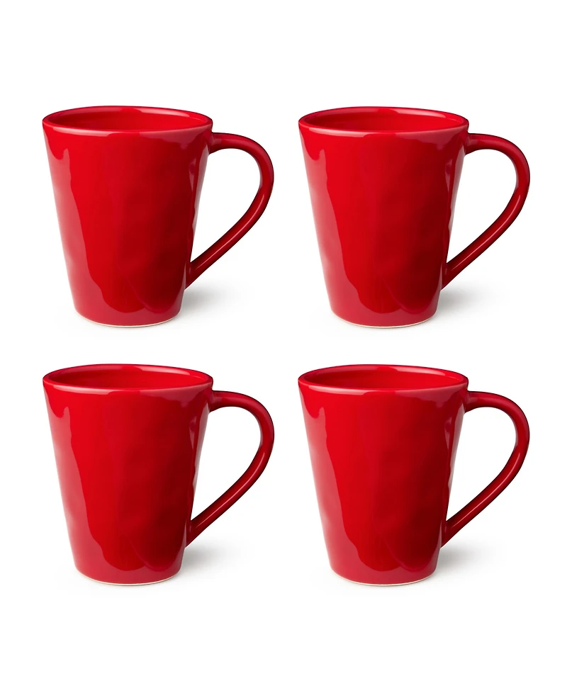 Certified International Berry Red Christmas Mugs, Set of 4