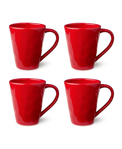 Certified International Berry Red Christmas Mugs, Set of 4