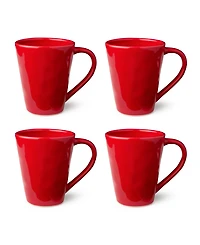 Certified International Berry Red Christmas Mugs, Set of 4