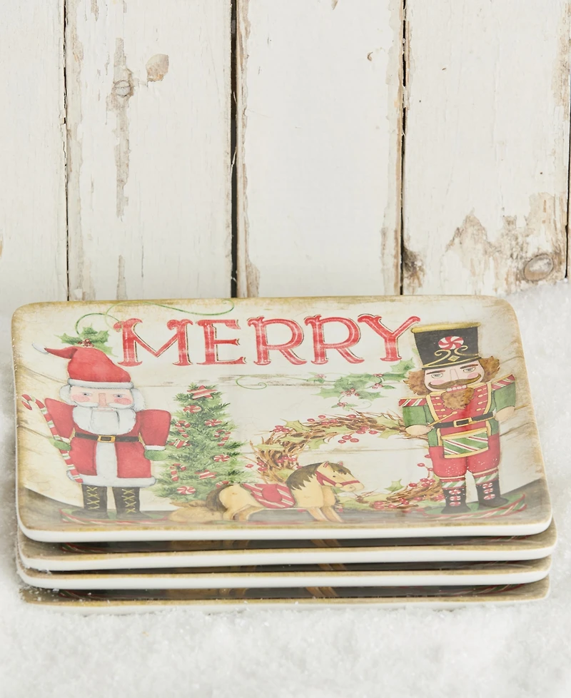 Certified International Nutcracker Parade Dinner Plates, Set of 4
