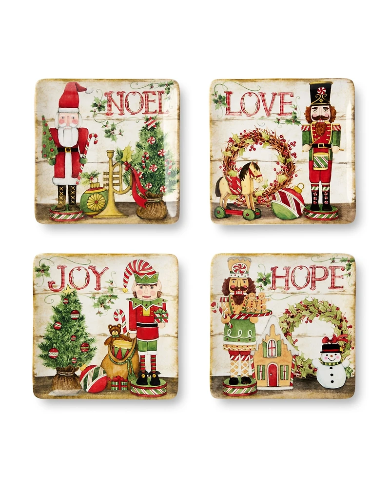 Certified International Nutcracker Parade Dessert Plates, Set of 4