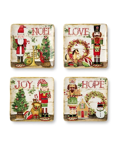 Certified International Nutcracker Parade Dessert Plates, Set of 4