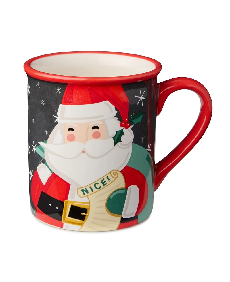 Certified International Christmas Whimsy Santa Mugs, Set of 4